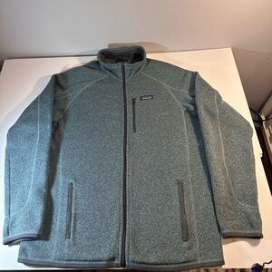 Patagonia Full Zip Fleece Jacket Green Teal Men’s XL Outdoor Hiking